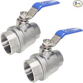 2PCS 1-1/4" Full Port Ball Valves 316 Stainless Steel NPT Female Thread Ball Valve for Water, Oil, and Gas