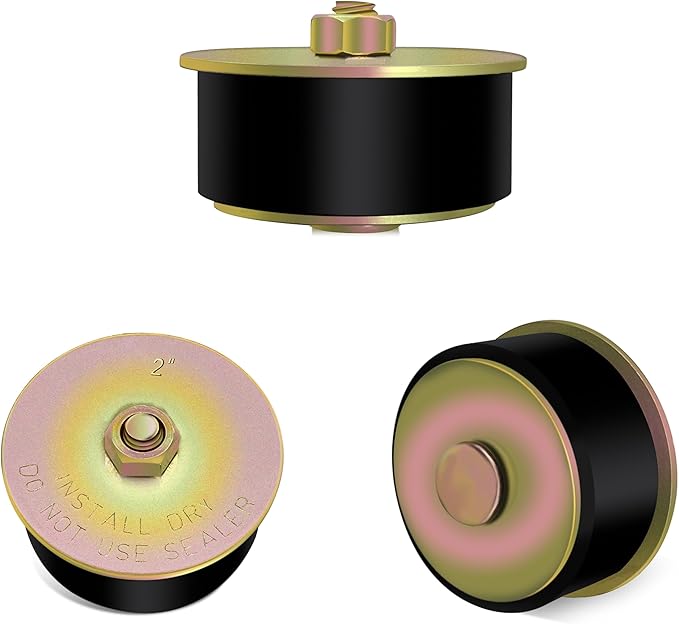Siptenk 2" Freeze Rubber Expansion Plug 3 pcs, Automotive Rubber Expandable Freeze Plugs for Engine