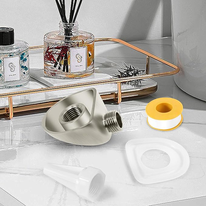 50560-SS-PR Wall Supply Elbow For Hand Shower Elbow Adapter,Water Supply Elbow For Hand Shower,Wall Supply Elbow For Hand Shower Drop Elbow.Lumicoat Stainless