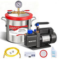 2 Gallon Vacuum Chamber Kit with 3.5 CFM Vacuum Pump, Stainless Steel Degassing Chamber with Acrylic Lid, Hose, for Resin, Silicone, Epoxy and Wood Stabilizing