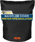 Backflow Preventer Cover Insulated (5°F) - 22" W x 34" H Black, 7-Layer Thick Fabric with Aluminum Foil for Winter Pipe Freeze Protection, Outdoor Sprinkler Valve Cover