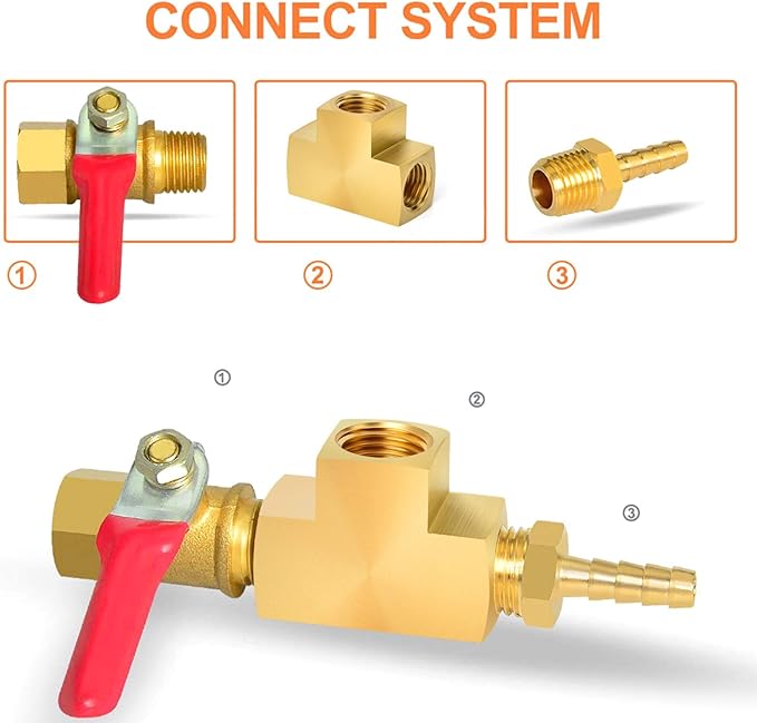 GASHER 1 Pcs Brass Barstock Tee, 1/2" x 1/2" x 1/2" NPT Female Pipe Fittings