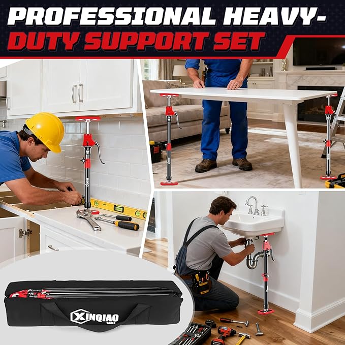 XINQIAO Cabinet Jacks for Installing Cabinets, Heavy Duty Third Hand Tools Adjustable Support Pole from 18.5 in to 29.5 in, 1 PC