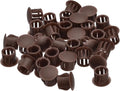 uxcell 10mm(25/64") Plastic Hole Plugs, 36Pcs Flush Type Panel Round Snap in Fastener Knockout Locking Plugs for Furniture Insert End Caps Panels, Brown