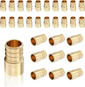 (30-Pack) PEX Fittings, Pex 3/4"x1/2" Female Sweat Copper Adapter, Brass Crimp Fittings, for PEX Tubing Pipe Plumbing, ASTM F1807(PEX1807133-30Pack)