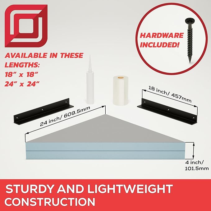 The Original Granite Bracket-The Original (18x18) Floating Corner Shower Bench Kit with Wedi Board-Transform Your Shower with Style. Shower Remodel, Shower Bench, DIY Shower Benches,