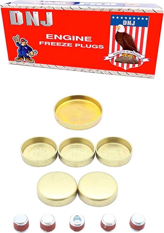 DNJ FPS4137 Freeze Plug Set (Brass) for 91-08 Ford, Mazda, Mercury 3.0L V6 OHV Naturally Aspirated