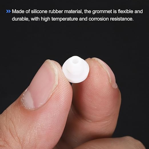 MECCANIXITY 20Pcs Snap Rubber Grommet Plug Mount Dia 4.5mm ID 2mm Narrow Groove Width 1.5mm Seal Anti-Scratch for Electrical Box Cable Pipes White