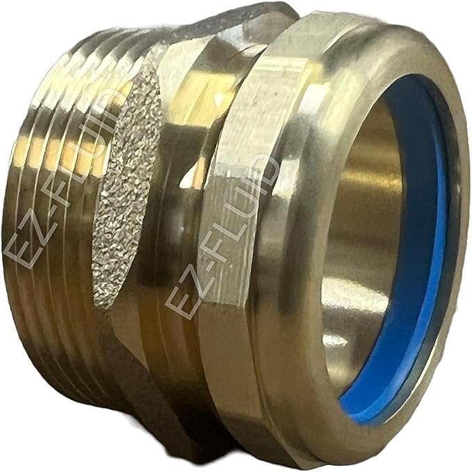 EZ-FLUID 1-1/2" MIP x 1-1/2 "OD Slip Joint Connection Brass Heavy Duty Waste Male Trap Adapter,Under Sink Waste Drain Line Connector with Brass Nut and Heavy Duty Blue Washer(1)