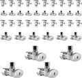 40-Pack Foskan Compression Angle Stop Valve,1/4 Turn Shut Off Valve 1/2" NOM (5/8" OD) x 3/8" OD,Chrome Plated Brass