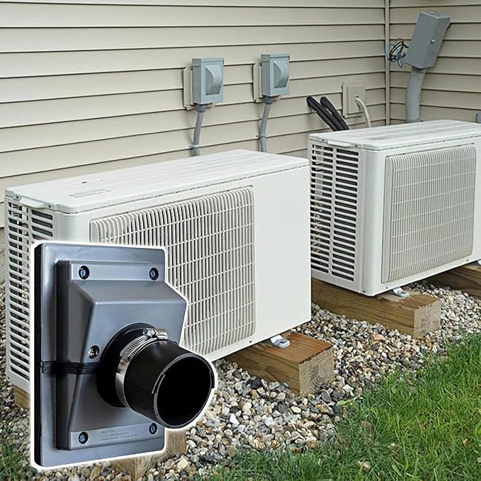 HVAC Wall Penetration & Line-Set Cover Kit, Easy-Install Wall Sleeve for Mini Splits & AC Systems, Weatherproof Universal Fit (Black Sealing Plate+Insulated Cover, S（Pipe 4.5 CM）)
