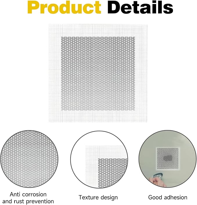 12 X 12 Inch Drywall Repair Kit - Heavy Duty Self-Adhesive Mesh Drywall Repair Patch for Large Holes in Wall and Ceiling, Wall Patch Repair Kit with Scraper and Sandpaper - Dry Wall Patch Kits