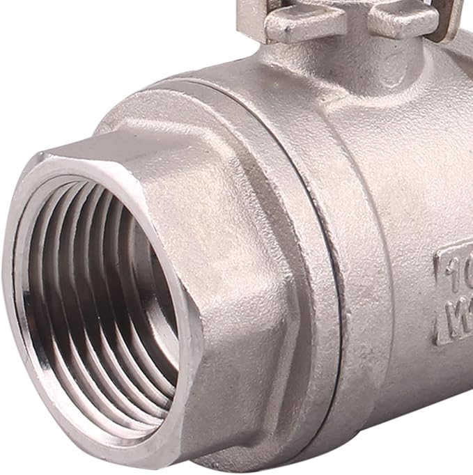 DERNORD 2 Pack Stainless Steel 304 Ball Valve, Full Port Heavy Duty for WOG with Locking Device (1" NPT)
