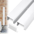 LyPrem 4" W x 6.5Ft L Metal Line Set Cover Kit - Decorative AC Pipe Cover for Ductless Mini Split/Central Air Conditioner/Heat Pump Systems, White