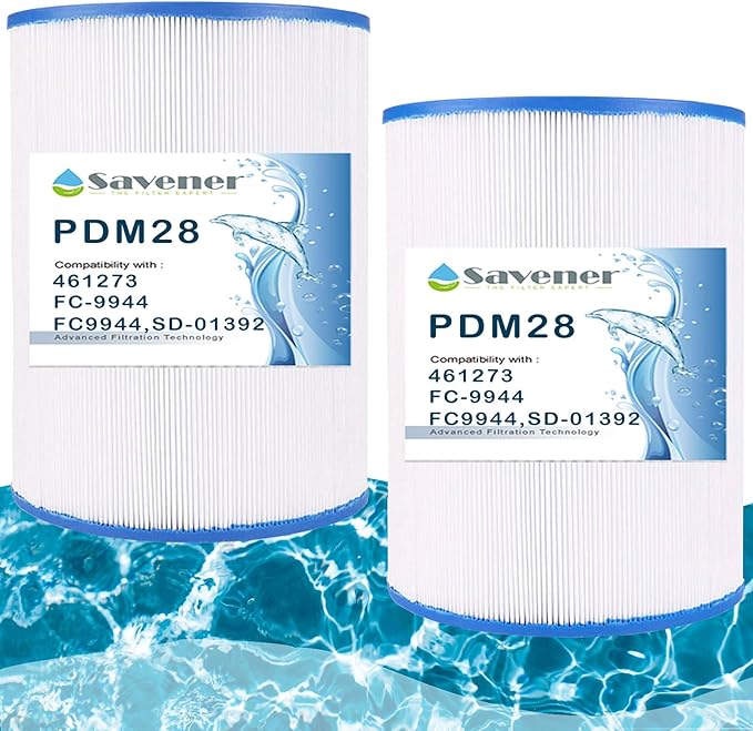 Savener® PDM28 Hot Tub Spa Filter Cartridge, Replaces Aquarest Dream Maker 461273, Filbur FC-9944, FC9944, SD-01392, Baleen AK-461273, PLF PDM28, 28 Sq. Ft, 2 Pack