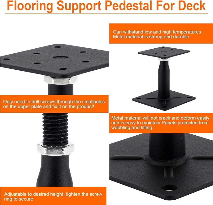 2 Pack Adjustable Support Jack for The Floor, Deck Foundation,RV Step Stabilizer,Mini Screw Jack- Post 4" to 7"