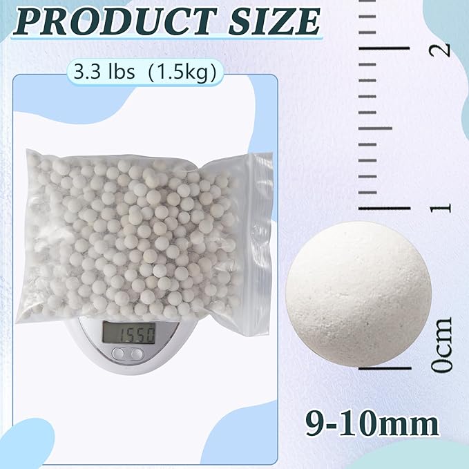 Leumoi Refill Condensate Neutralizer 9-10 mm Condensate Neutralizes Balls Acidic Water Increases Alkalinity Waste Liquid Neutralizer Condensing Water Heater Neutralizer Filler (1 Bag,3.3 Lbs)
