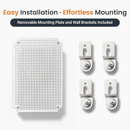 QILIPSU Waterproof Junction Box IP67 Outdoor Plastic Electrical Project Enclosure Weatherproof with Mounting Plate, Wall Brackets, Hinged Clear Cover 11.2"x7.7"x5.1" CC
