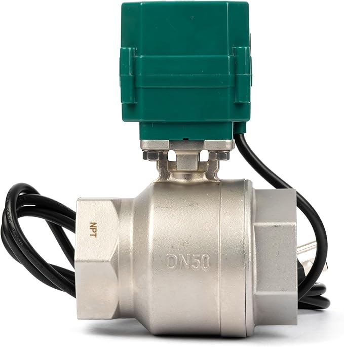 U.S. Solid 2" Motorized Ball Valve with US Plug 110VAC Stainless Steel Electrical Ball Valve,Auto Return, Normally Open