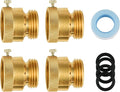 SUNGATOR Anti Siphon Valve, Hose Bib Vacuum Breakers Set, 3/4 Inch Backflow Preventer for Garden Spigot, RV, Solid Brass Anti-Backflow Valve with Sealing Tape (4-Pack)