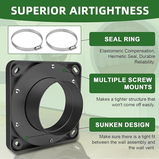 Magnetic Dryer Vent Coupling-Quick Connection and Disconnection Strong Magnet Self-Alignment Design Quick-Installation Dryer Magnetic Vent Connector Airtight Seal Dryer Vent Connector Kit (Space Gray)