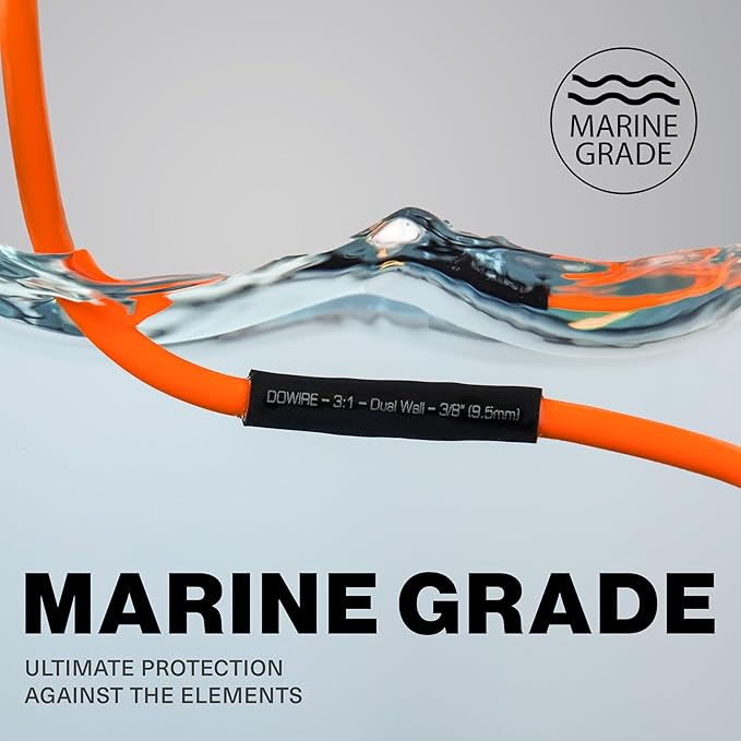 Heat Shrink Tubing Kit - 3:1 Ratio - Adhesive Lined - Wire Shrink Wrap Tubing - Waterproof Marine Grade Shrink Tube - 180 PCS - Black