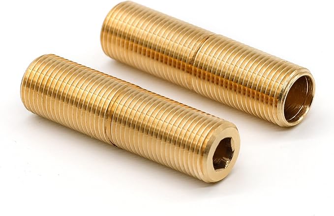 (2 pcs) Brass Pipe Adapter Plumbing, G Thread 1/2" Male to NPT Thread 1/2" Male Pipe Fitting Adapter, 3 inch Length, Seamless and Leakproof (3" Length)