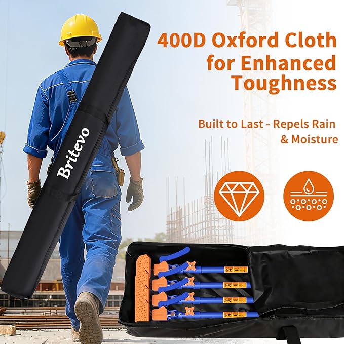 4PK Adjustable Telescopic Support Pole, 54-115 inch Cabinet Jack, Heavy Duty 3rd Hand Support System, 154lbs Load-Bearing for Drywall Lift, Dust Barrier, Cargo Bar