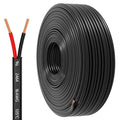 16 Gauge Wire 2 Conductor Electrical Wire, 16 AWG 1.309mm² Wire PVC Cord, 12V/24V DC Low Voltage/Copper-clad Aluminum(CCA)Flexible/2 Wire for Automotive Wire LED Strips Lamp Lighting Marine(9.2M/30FT)