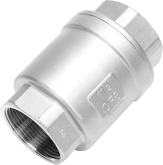 1-1/2 Inch Vertical Check Valve SUS304 Spring Loaded Check Valve in-line Low Cracking Pressure CF8M WOG 1000