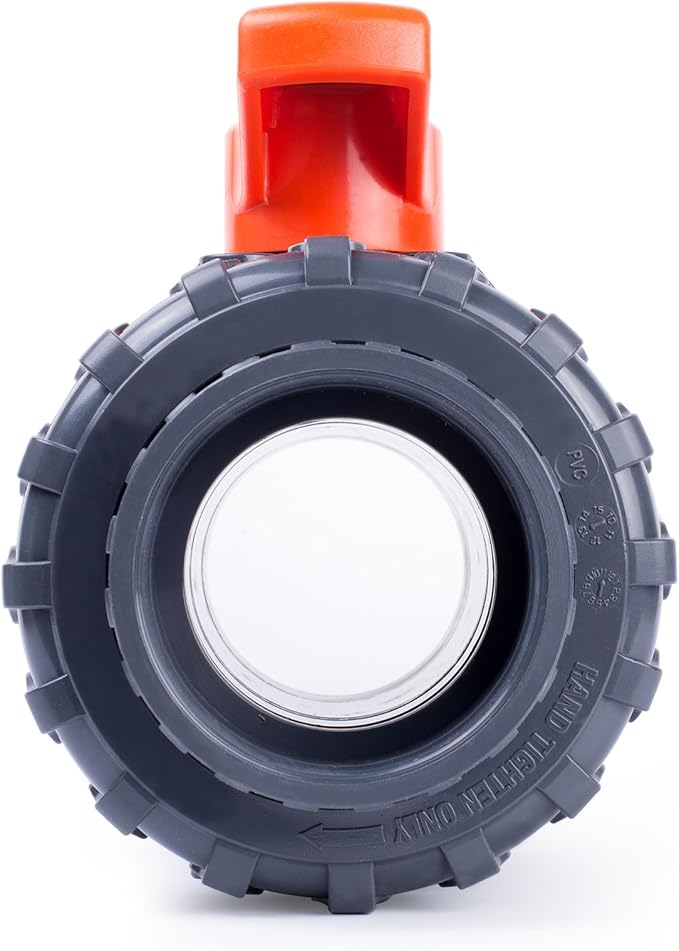 HYDROSEAL Kaplan 3" PVC True Union Ball Valve with Full Port, ASTM F1970, EPDM O-Rings and Reversible PTFE Seats, Rated at 200 PSI @73F, Gray, 3 inch Socket