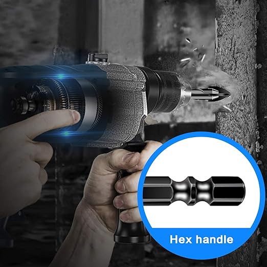 5 Pcs Masonry Concrete Drill Bit Set for Tile Brick Glass Plastic Wood, Tungsten Carbide Tip, Hex Shank, Work with Ceramic Porcelain Tile Wall Mirror Paver 3/16" 1/4" 5/16" 3/8" 1/2" Drill Bit Set