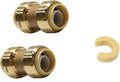 (Pack of 2) EFIELD 1 Inch Straight Coupling Push-Fit Fitting to Connect Pex, Copper, CPVC with a Disconnect Clip,(PF009-2PCS)