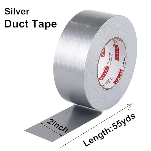 2-Pack Duct Tape - 165ft x 2in - Duct Tape Heavy Duty, Silver, Flexible, No Residue, Tear by Hand - for Repairs Crafts & Home Improvement