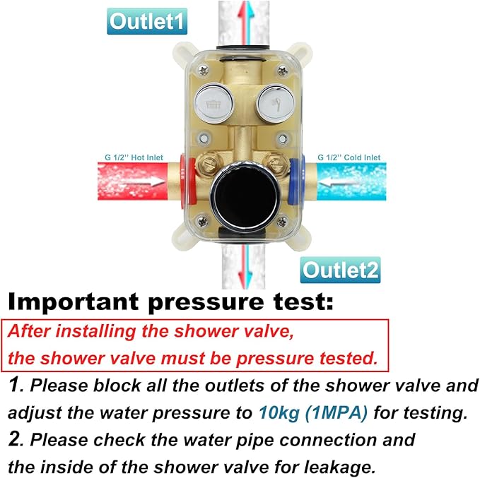 Round Digital Display Shower Valve 2 Way Shower Mixing Valve Concealed Installation Can Use All the Time Polished Chrome