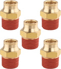 5PCS Air Brake Quick Push to Connect Fittings, 3/8" Tube OD x 1/2" NPT Thread Air Compression Straight Union Fittings for Nylon Hose with DOT Approved for Truck Trailers