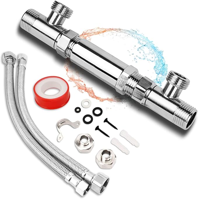 595926 Sensor Valve Kit for Watts Instant Hot Water Recirculating Pump 500800 800805 Bypass Valve 304 Stainless Steel Directly Replace The Old Plastic Version, Replace 367010