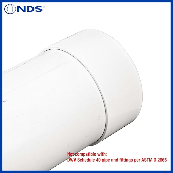 NDS 6P06 PVC S&D Cap, 6-Inch, Makes Solvent-Weld Connections, for Use with 6-Inch Sewer and Drain Pipe, White