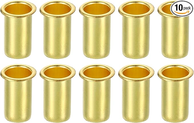 uxcell 10Pcs Fit for 9.5mm(3/8") Tube ID Brass Compression Fitting, Insert Tube Support Compression Sleeve Fitting, Sleeve Ferrules for Water Oil Air Pipe