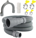 6.56 FT Universal Washing Machine Drain Hose, Drain Hose Extension Kit for Washer, Dishwasher, Dryers, Dehumidifier with 4 Hose Clamps, 1 U-Holder, 1 Adapter, Fit for 0.79-1.5 inch Drain Outlet