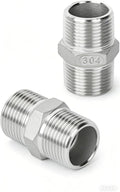 2Pcs 3/4" Male to Male NPT Hex Nipple Pipe Fittings,304 Stainless Steel 3/4 Inch Threaded Pipe Adapter Fittings Equal Nipples Connectors,Stainless Steel 304 Male Straight Quick Coupler Pipe Fitting