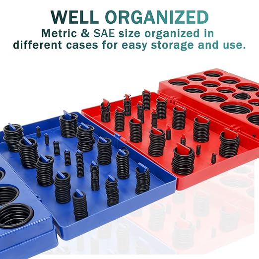 826pcs O Ring Assortment Kit in 32 Sizes With 4 Hooks - Metric Gaskets Kit for Automotive, Faucet, Plumbing Repair or Sealing | Nitrile Rubber Washer Set