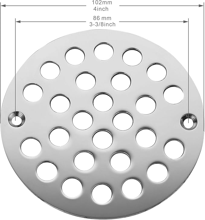 4 Inch Screw-in Shower Strainer Drain Cover Replacement Floor Strainer Floor Drain，Chrome