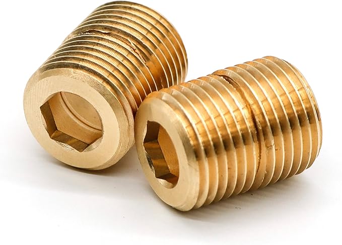 (2 pcs) Brass Pipe Adapter Plumbing, G Thread 1/2" Male to NPT Thread 1/2" Male Pipe Fitting Adapter, 1 inch Length, Seamless and Leakproof (1" Length)