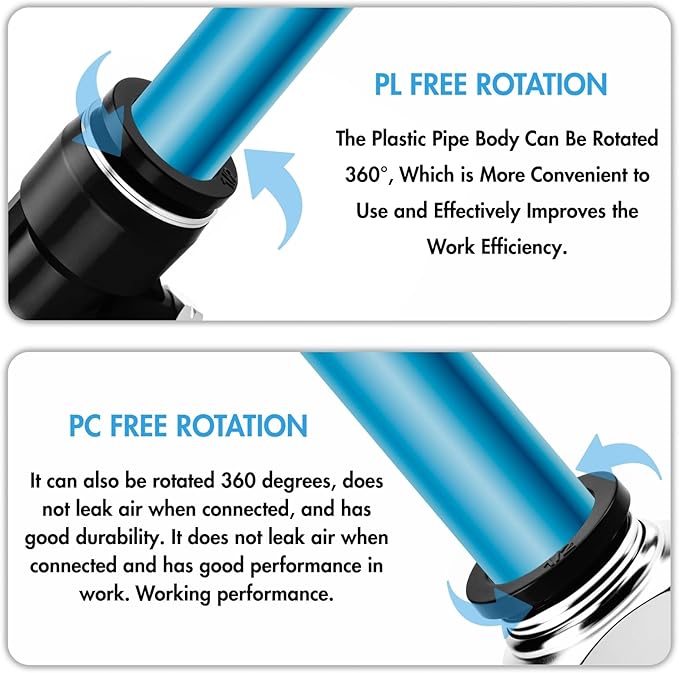 Pneumatic 1/2 Push to Connect Fittings Male Thread Elbow and Straight Combination Air Line Quick Connect Fittings 1/2"OD x 1/4"NPT Quick Connect Air Hose Fittings (Pack of 12)