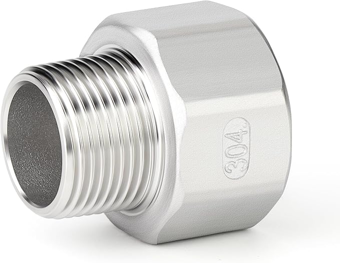 TAISHER 5PCS 304 Stainless Steel Pipe Fitting, Reducer Adapter, 3/4" NPT Male x 1" NPT Female
