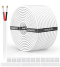 NAOVEO 18 Gauge Wire 2 Conductor Electrical Wire, 18 AWG Stranded PVC Tinned Copper Cable, Flexible/Low Voltage Automotive Wiring for LED Lamps, Marine, Speaker, Appliances (200FT)