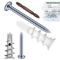 Self Drilling Anchor Screws, 200PCS Dry Wall Anchors and Screws Kit 100pcs Plastic Metal Dry Wall Anchors and 100pcs Truss Pan Head Screw, Wall Hanging Kit
