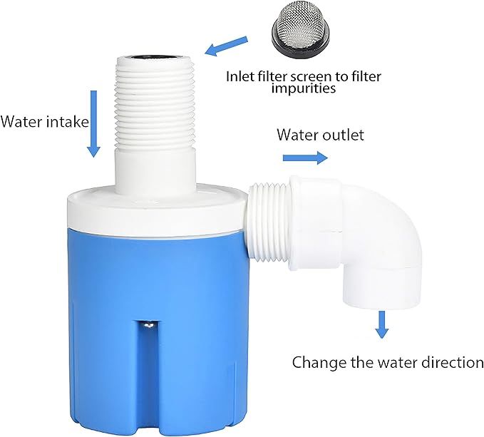3/4" Automatic Water Level Control Valve Inside Type,Inner Top Water Automatic Float Valve Water Level Control Valve Uesd for Water Tank, Solar Energy, Auto Pot, Aquarium