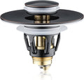 Universal Bathroom Sink Stopper - Bounce Wash Basin Drain Filter, Stainless Steel Pop Up Drain Stopper, 1.25" Bullet Core Sink Stopper, Sink Drain Plug with Anti-Clogging Strainer, Oil Rubbed Bronze